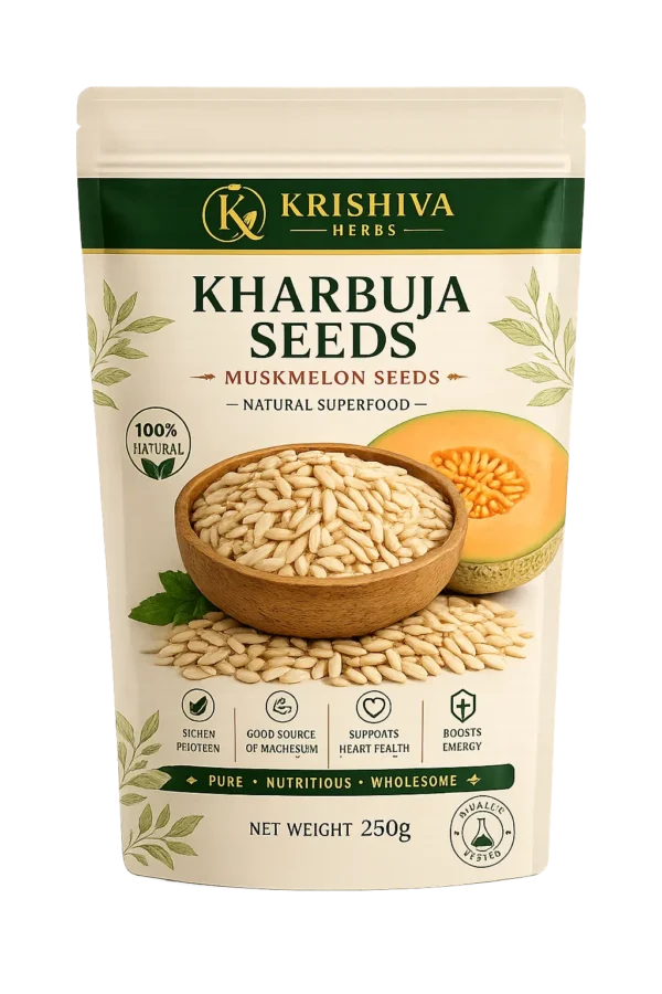 Krishiva Herbs Premium Kharbuja Seeds (Muskmelon Seeds) – Natural Superfood (250g)